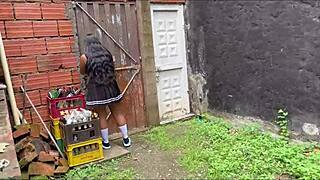 Colombian Latina Bent Over in Doggystyle Creampie and Deepthroat Close-Up