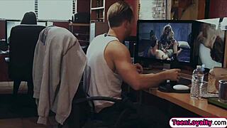 geek babe jenna reid riding a big dick