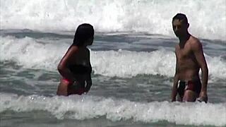 that naughty guy tricked me into sucking his cock on the public beach