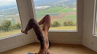 i feel so free doing naked morning yoga.