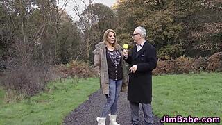 busty brit teen rides old man in wild scene