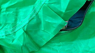 I peeped on my stepsister masturbating in the tent outside shaking with orgasm - lesbian illusion girls