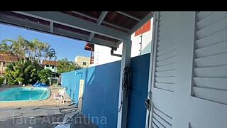 beautiful lesbian flashing and blowjob in web chat, motoboy watching from outside, want to join the bisexual fun?