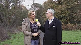 busty brit teen rides old man in wild scene