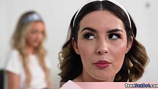 Stepmom's girls ditch chores for pussy play