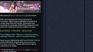 In episode 3, the teasing maid has her pussy dripping from a cucumber.