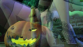 Aunty Cass Riding Pumpkin in Tight Halloween Anal Special