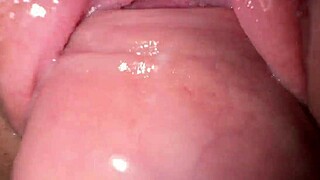 close up teen stepsister's creamy pussy