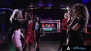 Girlsway Lena Paul Battles Katrina Jade in Retro Rock Band Showdown