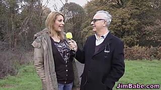 busty brit teen rides old man in wild scene