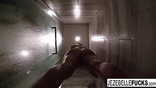 sexy jezebelle bond subtly films her bath time