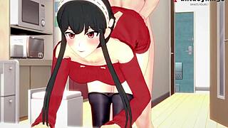 yor forger gives a pov blowjob and gets fucked in this spy x family uncensored hentai scene