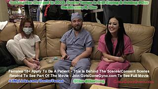 blaire celeste, ready for the procedure at lunch with doctor tampa's gloved hands?