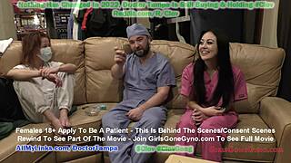 blaire celeste, ready for the procedure at lunch with doctor tampa's gloved hands?