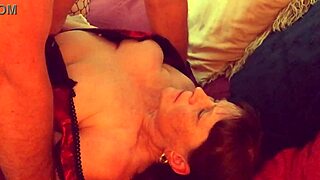 granny in stockings reaches orgasm in missionary