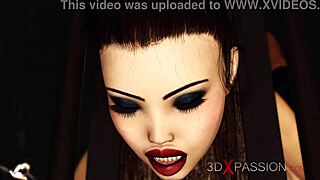 Watch that super hot black shemale fuck the busty brunette hard in the dungeon!