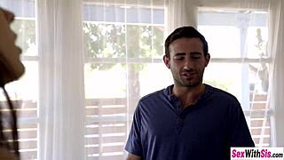 Stepsister Rides Big Stepbrother's Cock Cowgirl