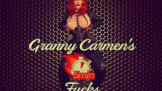 granny in stockings reaches orgasm in missionary