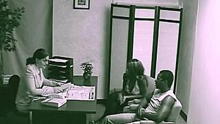 black couple gets secretly fucked in office rush with doggystyle