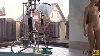 Bored teen babe enjoys meeting a strong black male