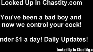 I will tease your cock hard in tight chastity lock