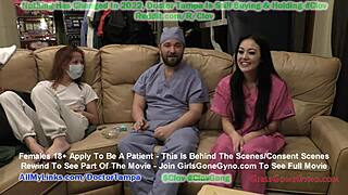 blaire celeste, ready for the procedure at lunch with doctor tampa's gloved hands?