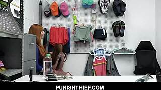 Redhead teen Jane Rogers filmed stealing lubricant in the store, stepmom Lauren Philips ordered her to have sex with an officer in exchange for freedom