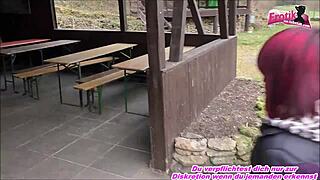 Spontaneous Tinder Date Fucked In The Forest By Horny Redhead Teen 18+ Bitch Outdoor.