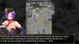Karryn’s Japanese Hentai game with a rough threesome and slime monster