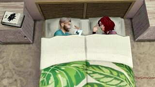 sims 4 lesbian stepsister scene near parents.