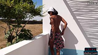 Curvy Indian Milf Angel Constance Strips Naked Outdoors for Playboy, she reveals.