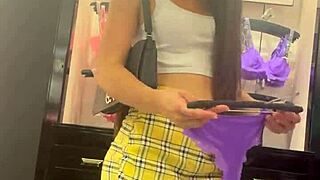 Young girl purchase underware and wrags off in public