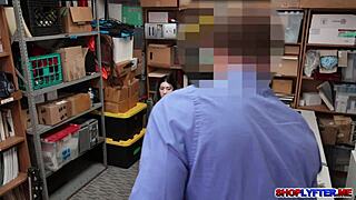 Stepdad caught Amilia Onyx being naughty and punishes her hard in the office