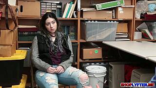 Stepdad caught Amilia Onyx being naughty and punishes her hard in the office