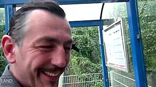 does cathy, the milf, let and pee in this german video?