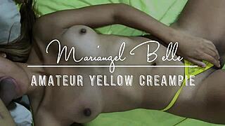 amateur yellow creampie hardcore cum inside pussy bareback style mariangel belle