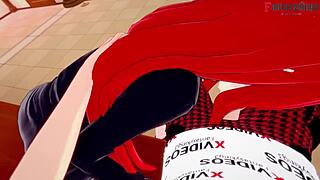 Parasoul gives a public blowjob on the bus in Skullgirls