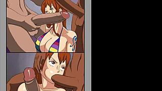 One piece cartoon anime hentai threesome with assfucking