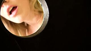 vicky vixen feasts on big black cock at gloryhole for holiday deepthroat fun