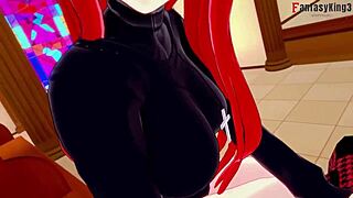 Parasoul gives a public blowjob on the bus in Skullgirls