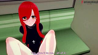 Parasoul gives a public blowjob on the bus in Skullgirls