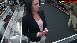 Sexual aroused customer fulfilling their hunger in a store