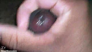 how close can this indian guy's hard brown dick cum in super detail?