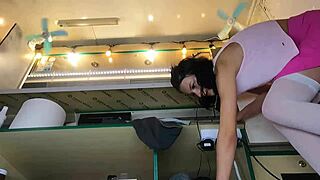 Wow, Alice is spreading her legs right at work today! It's wild.