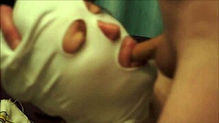 amateur bbw gives masked blowjob in homemade bondage scene