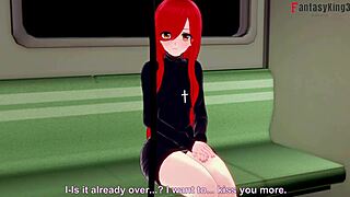 HD Hentai video of a lovely young girl performing blowjob in public