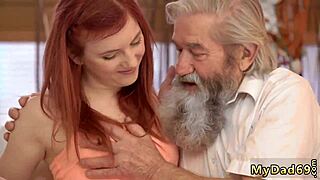 Teen feels deep pleasure during blowjob with old man.