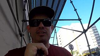 Elisa Sanches and Dinni Gata hunt pussy in Porto Alegre's center with Joy Cardozo.