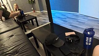 maya johansson sucks stranger's cock at gym