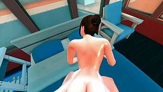 Animated porn: Bossy and excited partners go for a hot love making session in The Sims 4